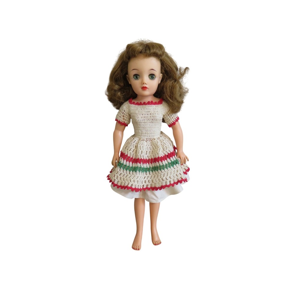 Vintage Ideal VT-18 Doll Miss‎ Revlon 1950s 18 Inch with Handmade Crochet Dress
